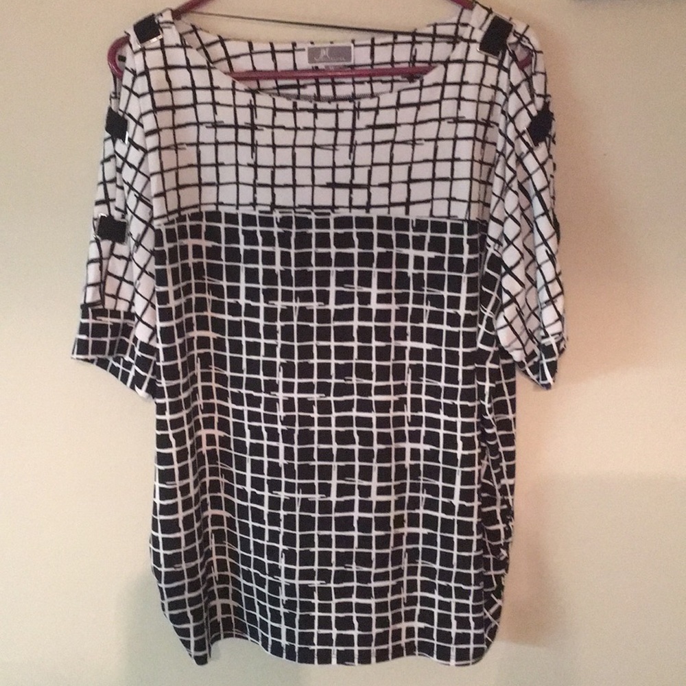 White and black dress shirt. Never worn.